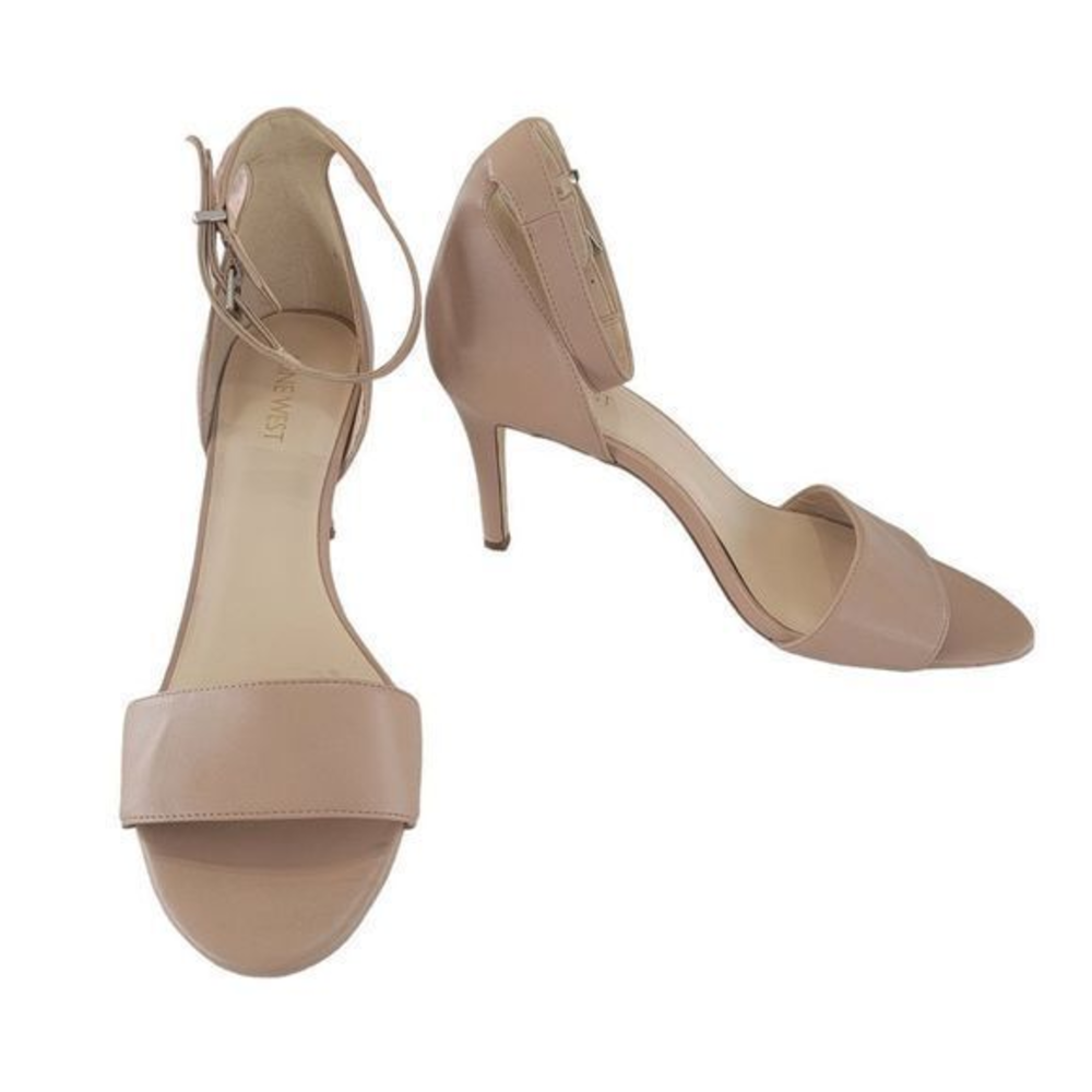 Nine West nude cream 3 in heels ankle strap size 9M‎ neutral